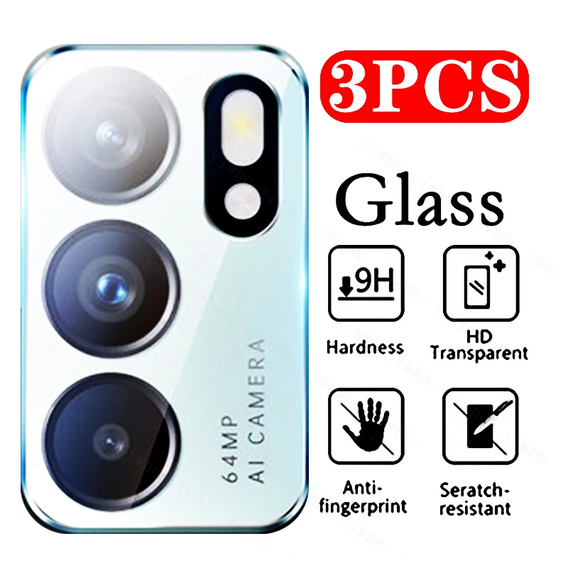 3pcs Screen Camera Protector Tempered Glass for OPPO Reno 6 