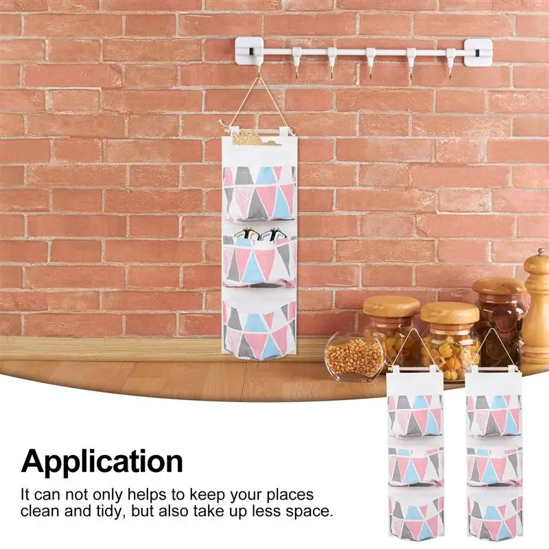 

1 Set 3 Layers Waterproof Wall Hanging Storage Bags Home Bedroom Organizer