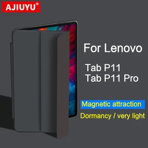 Чехол AJIUYU для Lenovo Tab P11 Pro 11,5 11 Plus, умный чехол-подставка для планшета из искусственной кожи 606F 607F, сильная Магнитная Адсорбция