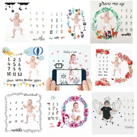 cute pattern infant baby milestone photo props background blankets play mats backdrop cloth calendar photo accessories bed decor