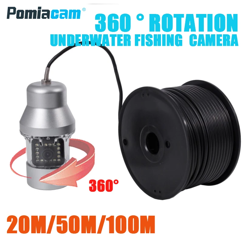 Online Cámara De Pesca De Hielo Subacuática F08S, 20M/50M/100M, 1000TVL, 18 Uds., LED, 360 Grados, Para Pesca Con Cámara