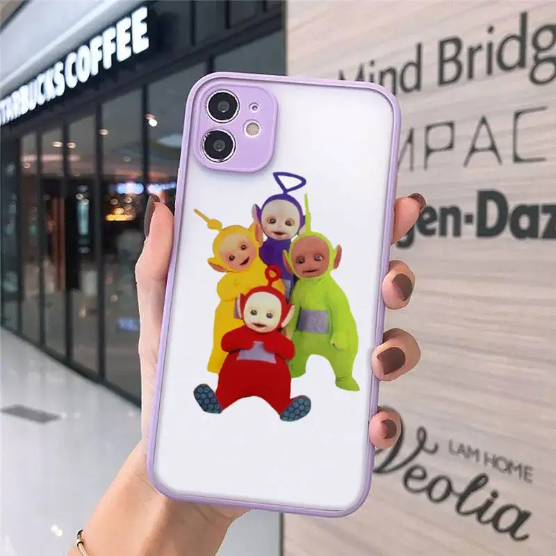 

Cute Teletubbies cartoon funny pattern luxury Phone Cases matte transparent For iphone 7 8 11 12 plus mini x xs xr pro max