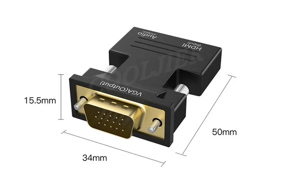 1080P HDMI в VGA адаптер мама-папа цифро-аналоговые аудио и видео конвертер кабель для ПК ноутбук ТВ коробка проектор