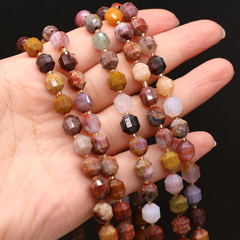 

New Natural Stone Semi-precious Stones Faceted Beaded Peter stone DIY Jewelry Making Diy Bracelet Accessories Gift Size 8mm