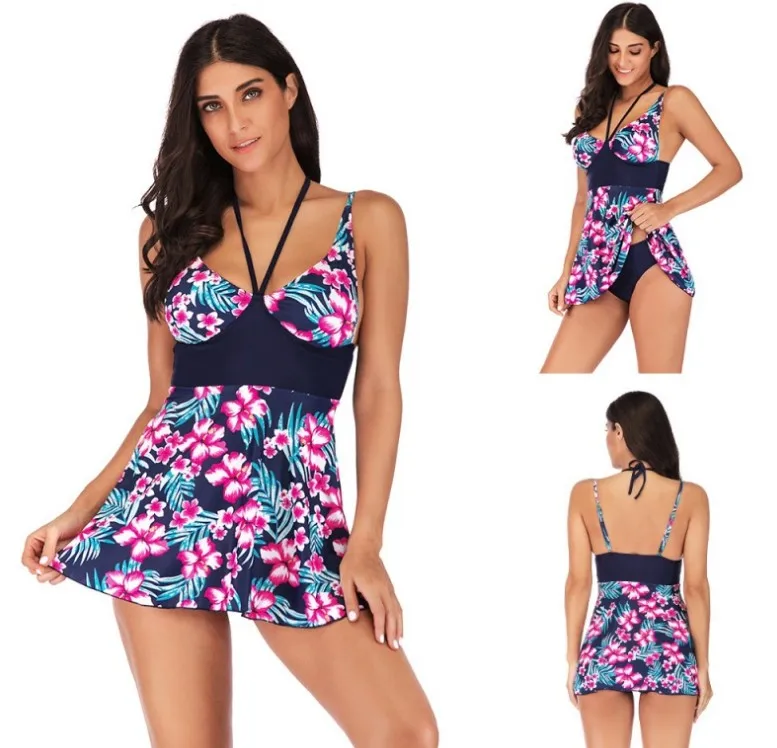 Женский купальник с цветочным принтом умная яркая консервативная пляжная одежда