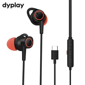 dyplay anc earphones usb type c in ear wired headphones with mic stereo headset active noise cancelling earbud for huawei xiaomi free global shipping
