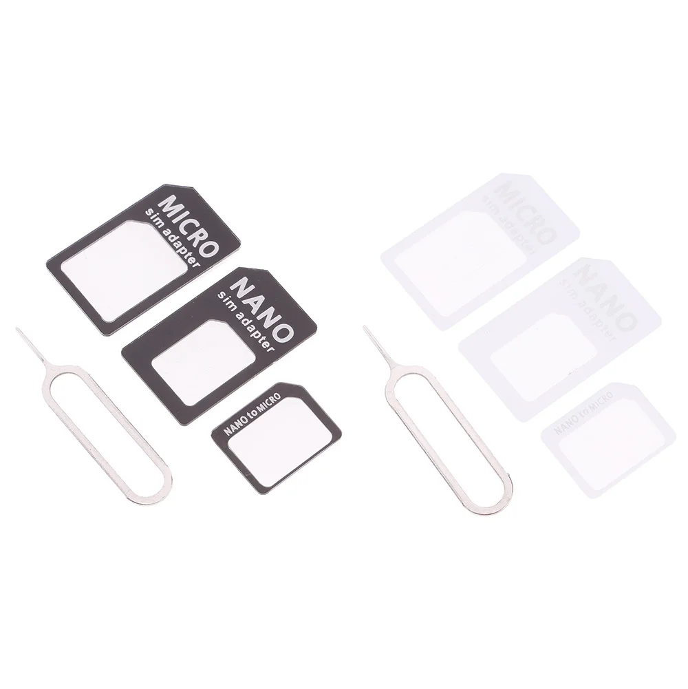 3 шт./лот 4 в 1 Nano Micro Sim карта адаптер конвертер набор с Pin для iPhone samsung белый
