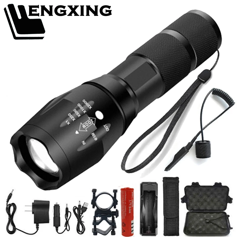 

Led Flashlight Ultra Bright torch T6/L2/V6 linterna lamp light 5 switch Mode waterproof Zoomable camping Light use 18650 battery