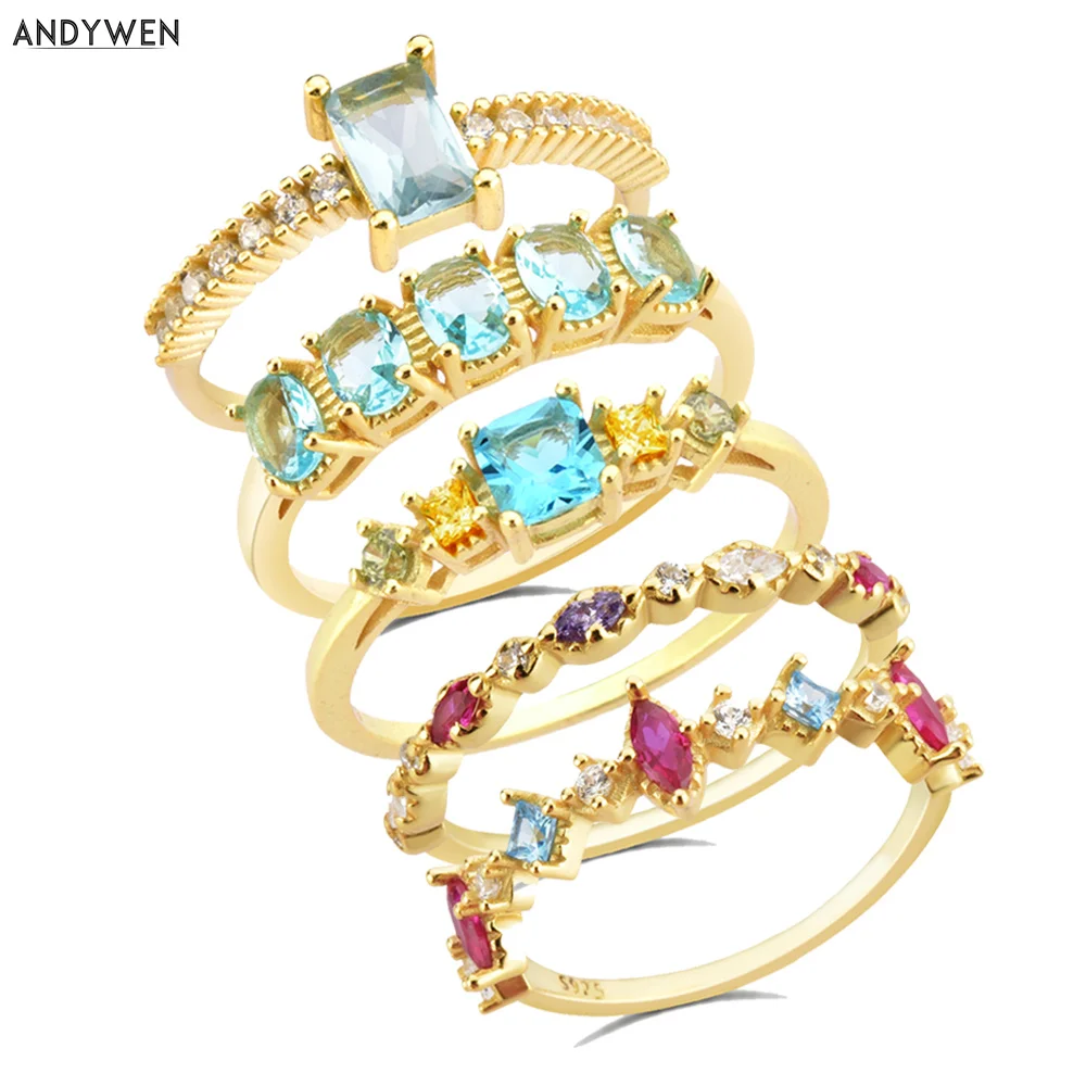 Женское кольцо с топазом из серебра 925 пробы покрытием под золото | Украшения и