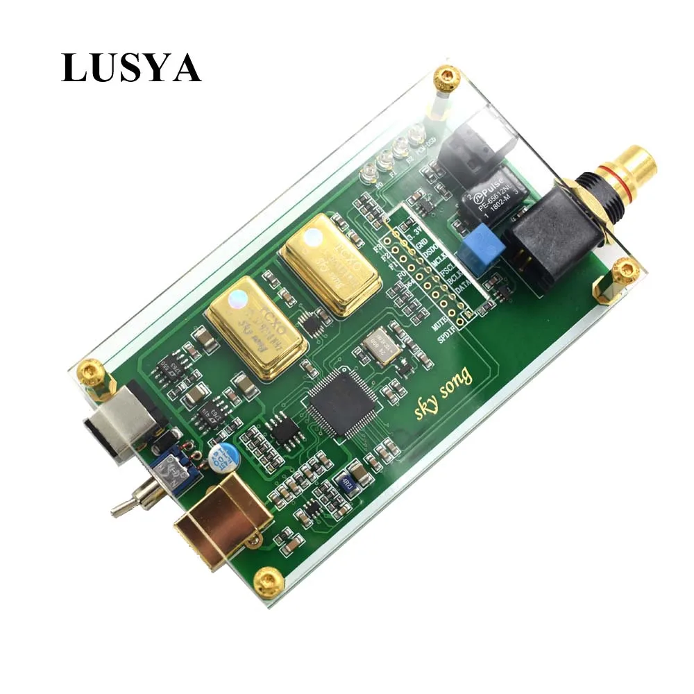 Lusya XMOS XU208 асинхронный USB коаксиальный волоконный выход цифровой интерфейс IIS DSD256 spdif dop64 с акриловым листом A6-018
