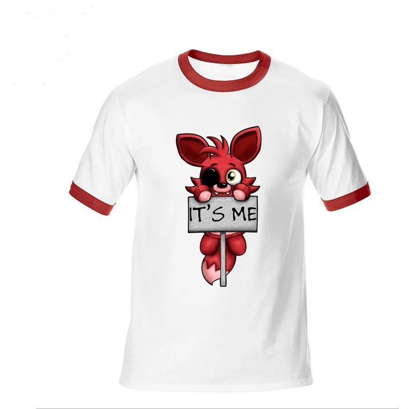 

Men T Shirt T-Shirt O-Neck tshirt Man Children kids Women Brand Teenage Boy T Shirts it's me Kawaii FNAF Plush Foxy