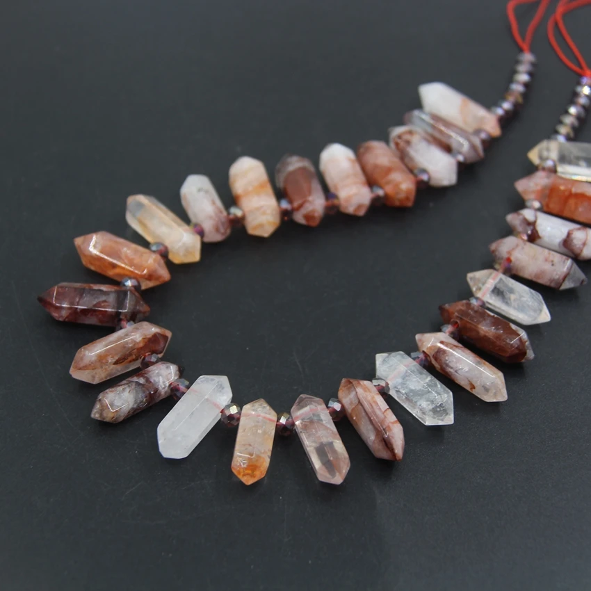 Бусины Из Натурального Красного хрусталя двусторонние бусины с гранями и
