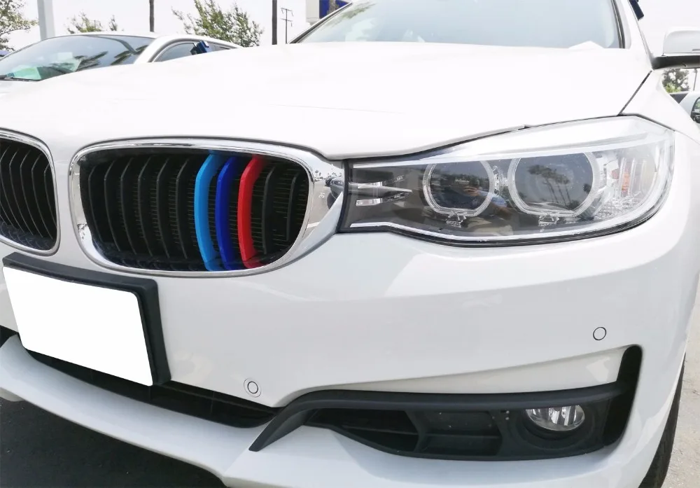3 цветные решетки вставные планки гриля Пряжка для BMW F34 серии Gran Turismo 3GT хэтчбек 2013