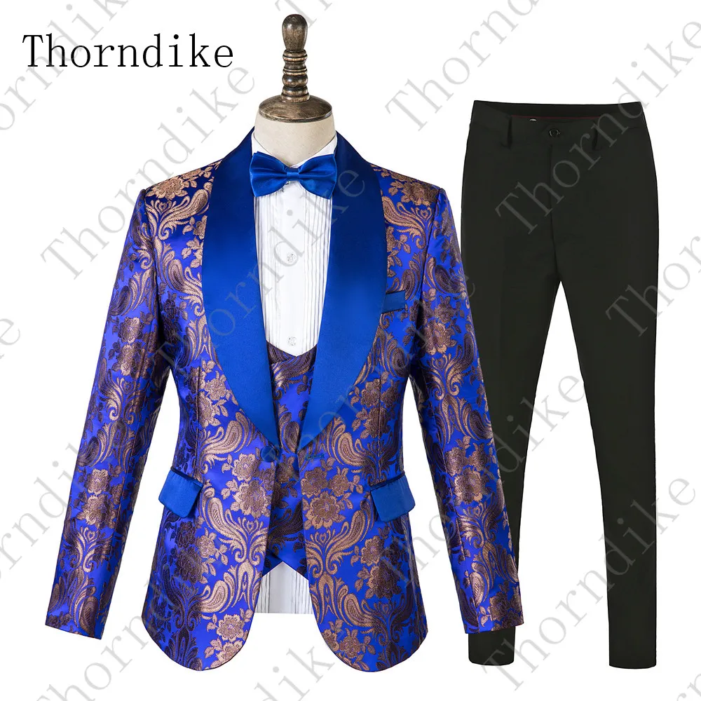 Thorndike мужские костюмы с цветочным принтом 3 предмета смокинг рисунком пиджак