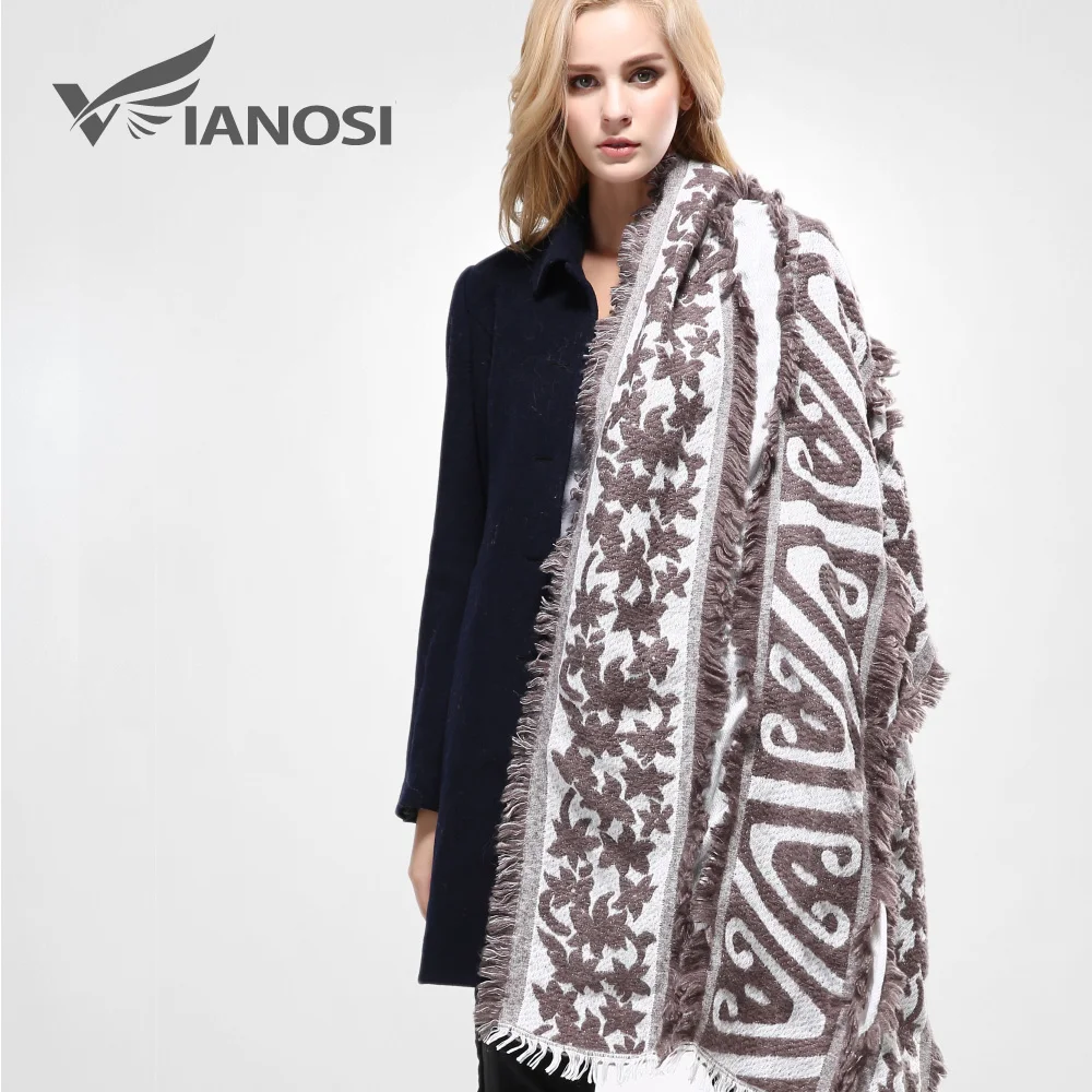 [VIANOSI] 400 г женское уютное Клетчатое одеяло шарф накидка шаль Шея палантин теплые