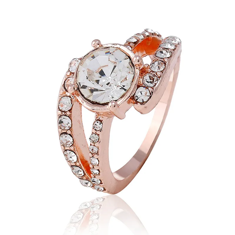 Роскошное обручальное кольцо для женщин цвета розового золота подарок на день