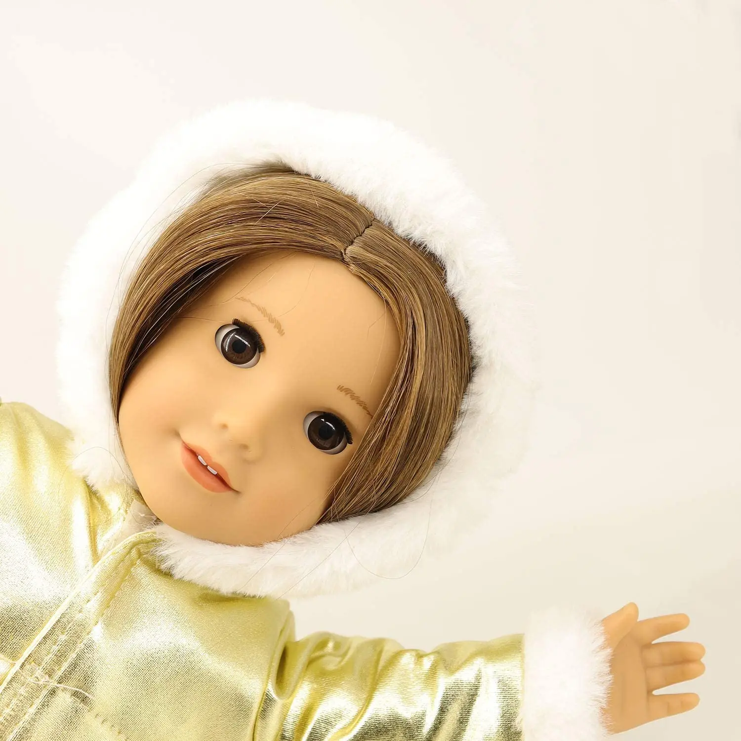 2021 American Doll Yellow Suitcase Travel Carrier Storage Down Jacket Leggings and Boots Winter Clothes for Girl 18 Inch | Игрушки и