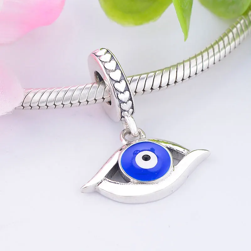 Женская подвеска из серебра 925 пробы с синей эмалью|Бусины| |