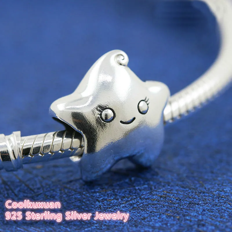 100% стерлингового серебра 925 пробы бусины-подвески Исаа Звезда подходят для