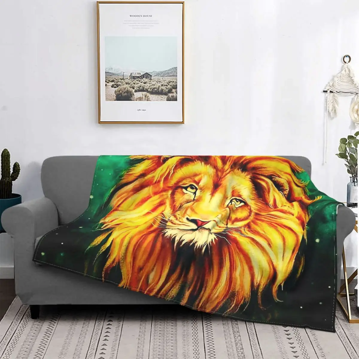 

Lion Cartoon Blanket Coral Fleece Plush Decoration Anime Lightweight Thin Throw Blankets for Home Bedroom Plush Thin Quilt