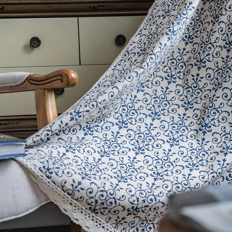 

Printing American Curtains For Bedroom Living Room Semi Blackout Curtains Cotton Linen Printed Decorative Window Drapes