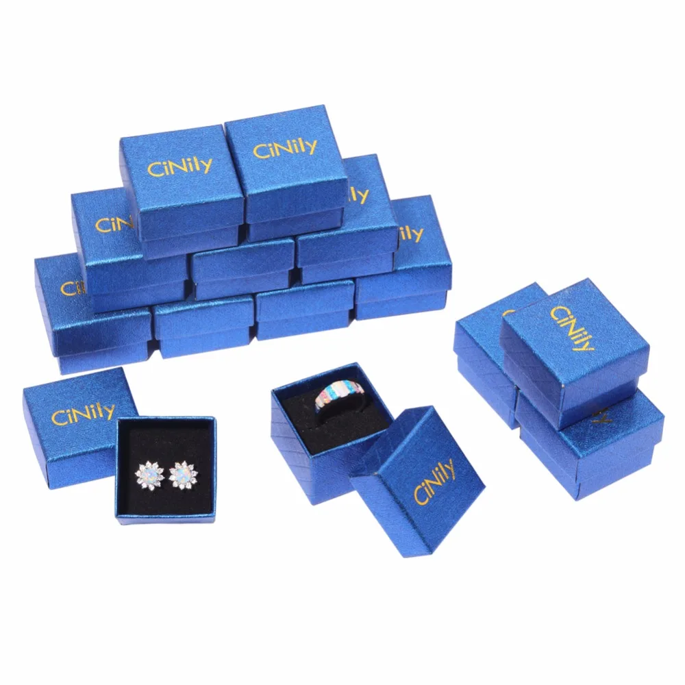 Женское Подарочное кольцо CiNily посеребренное Ювелирное Украшение с голубым белым
