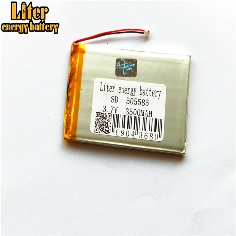 1.25MM 2pin connector 3.7V 3500mah 505585 Rechargeable lipo battery solar li ion polymer lithium with PCM | Электроника