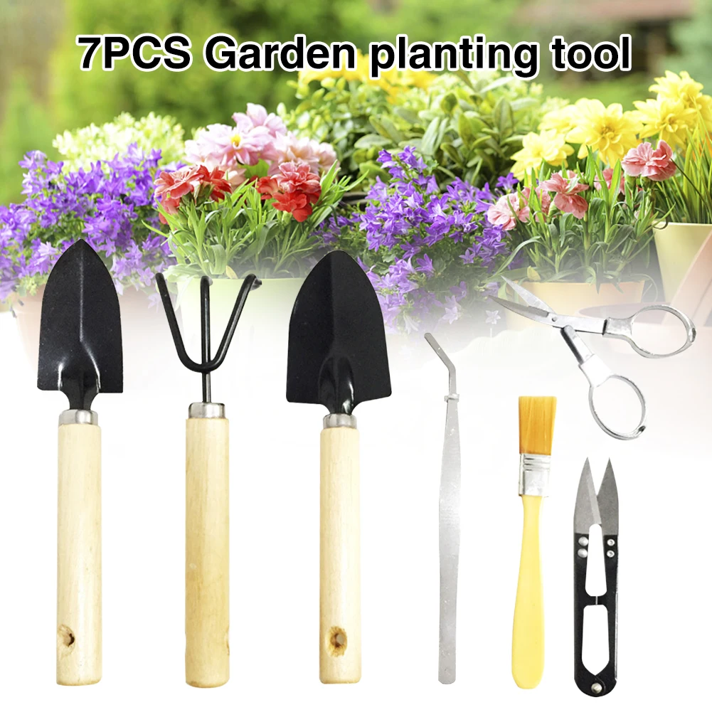 

7pcs Weeding Shovel Rake Outdoor Multifunctional DIY Mini Pruning Bonsai Pot Tools Set Succulent Plant Garden Planting Home