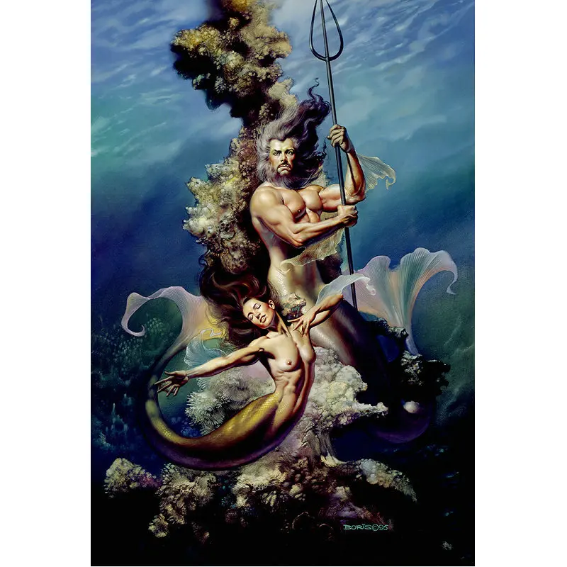 

DIY Алмазная Картина Набор для вышивки крестом Алмазная вышивка "Русалка" Посейдон полностью Квадратный бриллиант, 5d мозаика наклеенные руко...