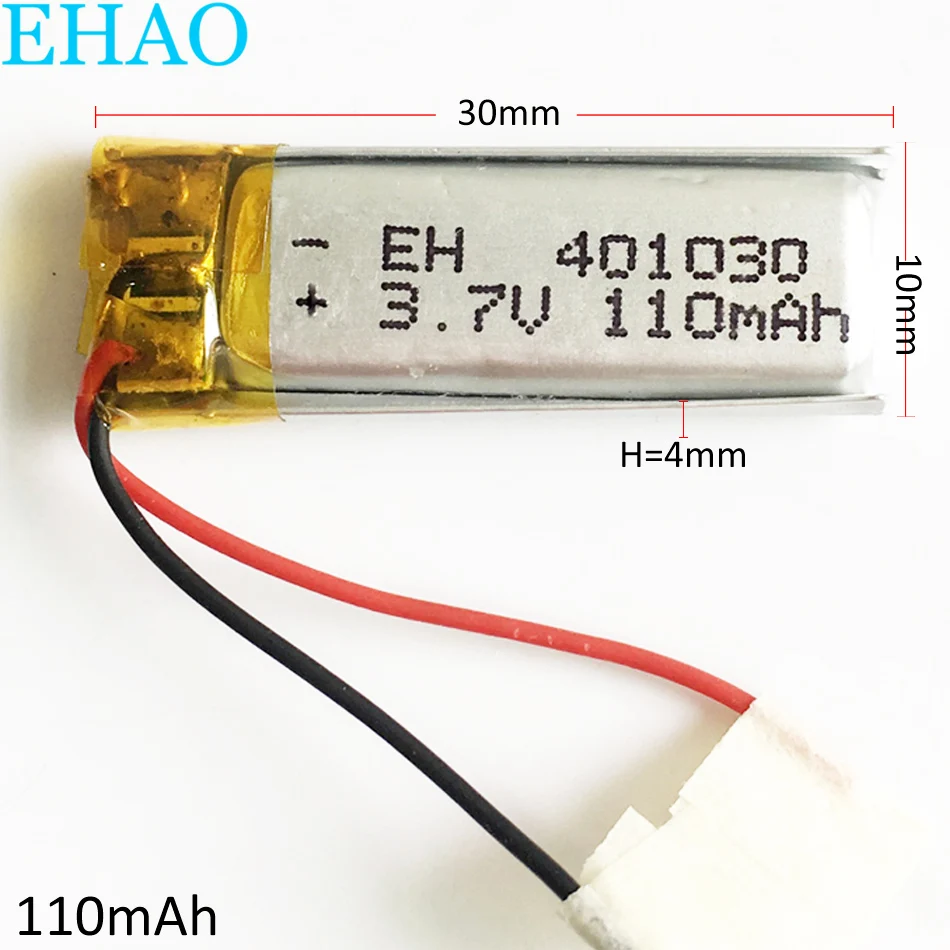 Литий-полимерная аккумуляторная батарея EHAO 401030 3 7 в 110 мАч для Mp3 GPS bluetooth наушников
