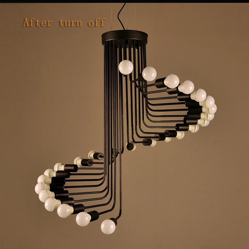 Offerte Loft Moderno Lampada A Sospensione In Ferro Minimalista Scala A Chiocciola Lampada A Goccia Apparecchio Per Soffitto Alto Office Shop Bar Cafe