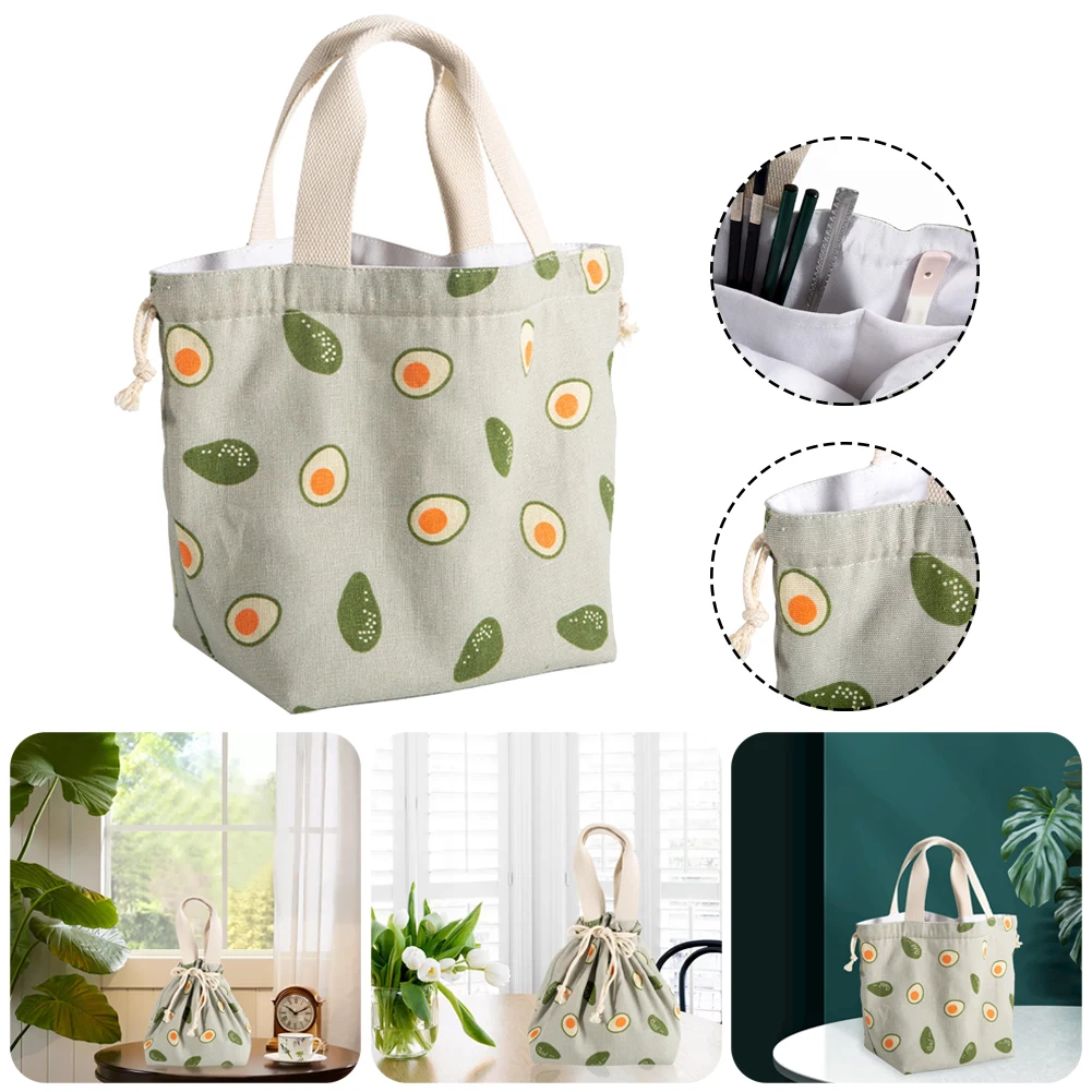 

Portable Insulated Pattern Cooler Lunch Bag Portable Insulated Canvas Lunch Bag Thermal Food Picnic Lunch Bags 20*23.5*16cm