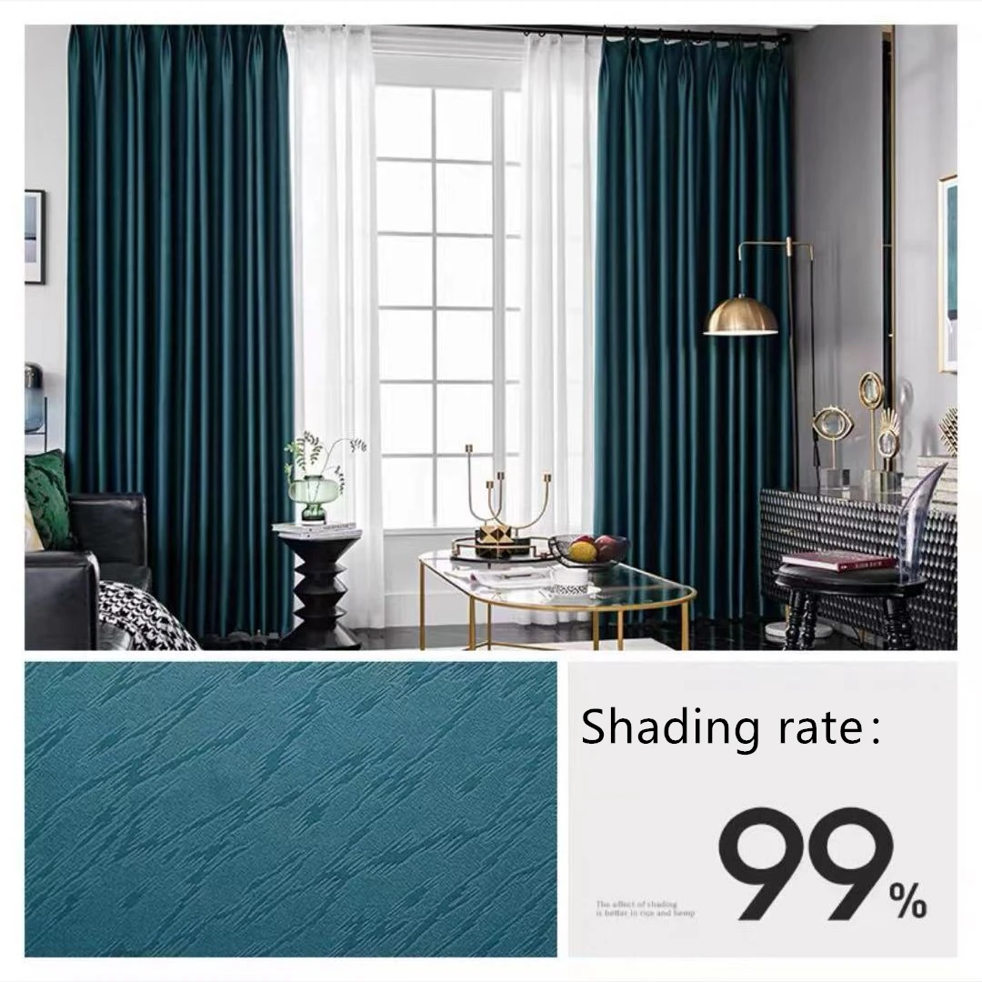 

Solid Color Window Curtain Blackout Shading Thickened Insulation For Bedroom Shading Living Room Curtain Cloth