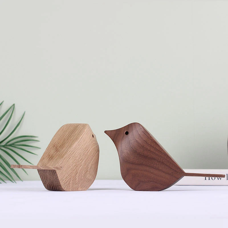 Резьба по дереву в скандинавском стиле животное деревянное украшение для птиц