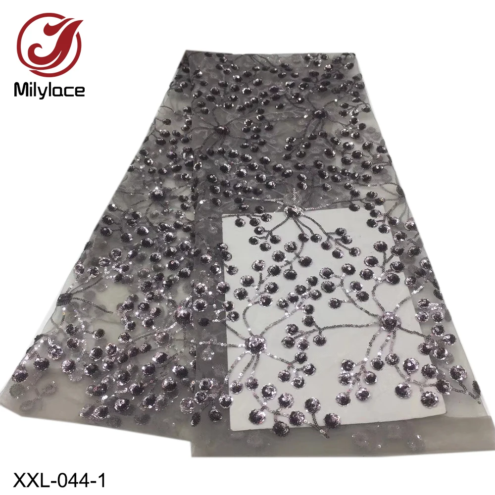 

Африканская кружевная ткань высокого качества, французская 3D кружевная ткань с блестками и вышивкой, кружевная ткань для свадебной вечерин...