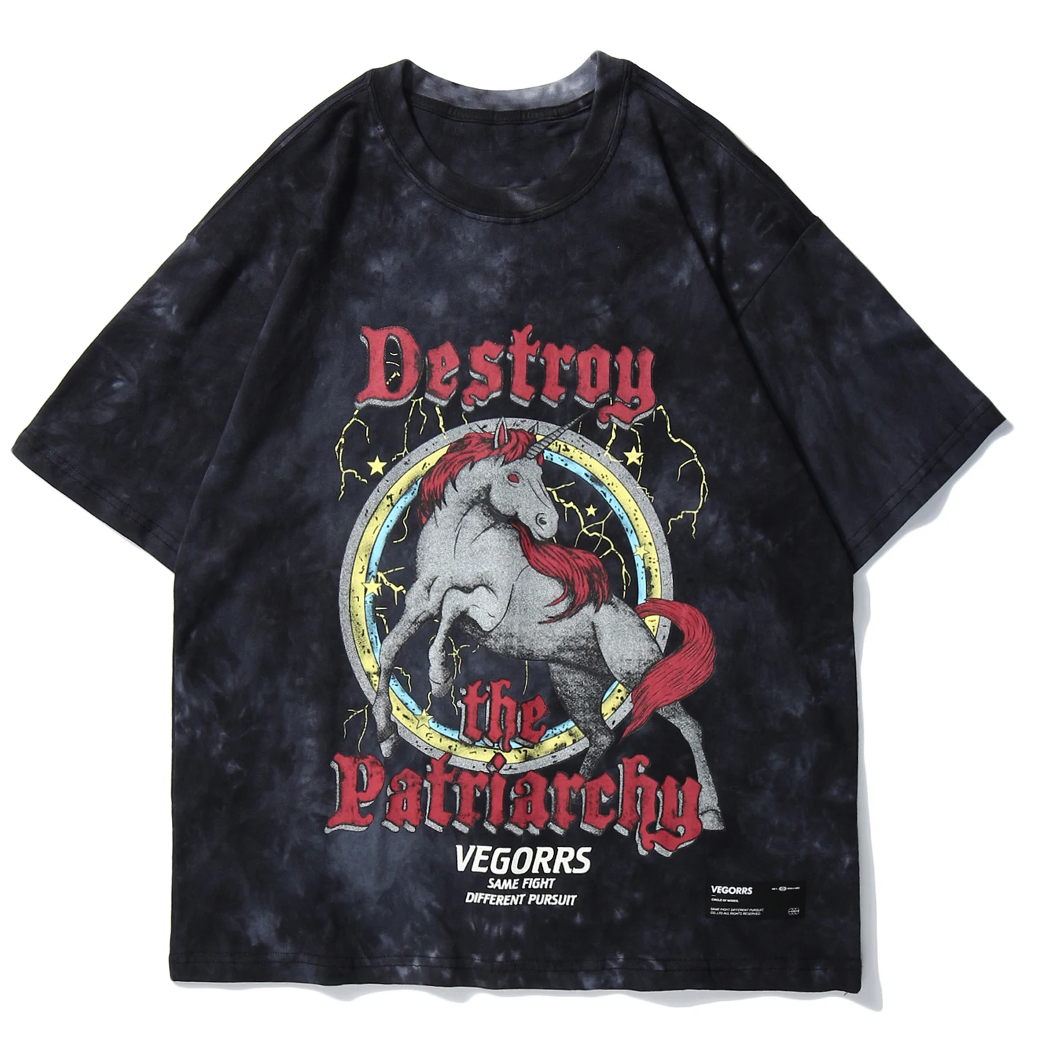 Футболка мужская с принтом диких лошадей хлопок короткий рукав Повседневная