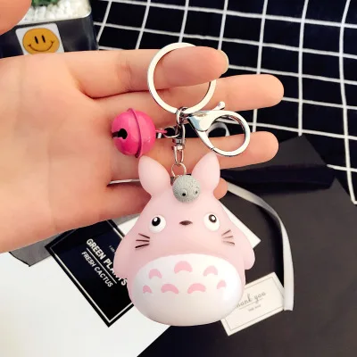 Модные брелоки милые Kawaii котенок брелок с котом кольцо аниме брелок Тоторо креативный брелок Шарм для женщин и девочек Детские брелоки - Цвет: Красный
