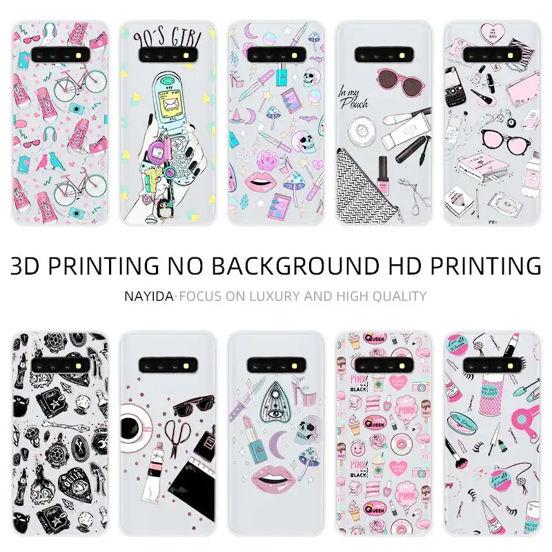 Мягкий силиконовый чехол с рисунком для Samsung Galaxy S21 S20 S7 Edge S8 S9 S10 Plus S11 Lite Ultra Girly Pastel