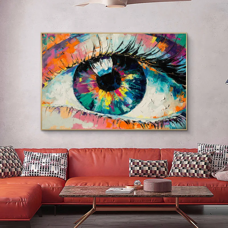 Абстрактная Красочная картина маслом напечатанная на холсте граффити искусство