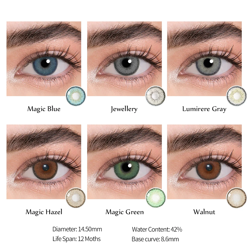 fresh lady official natural contact colored lenses for eyes mocha series 1pair multicolor lens soft yearly pupils beauty makeup free global shipping