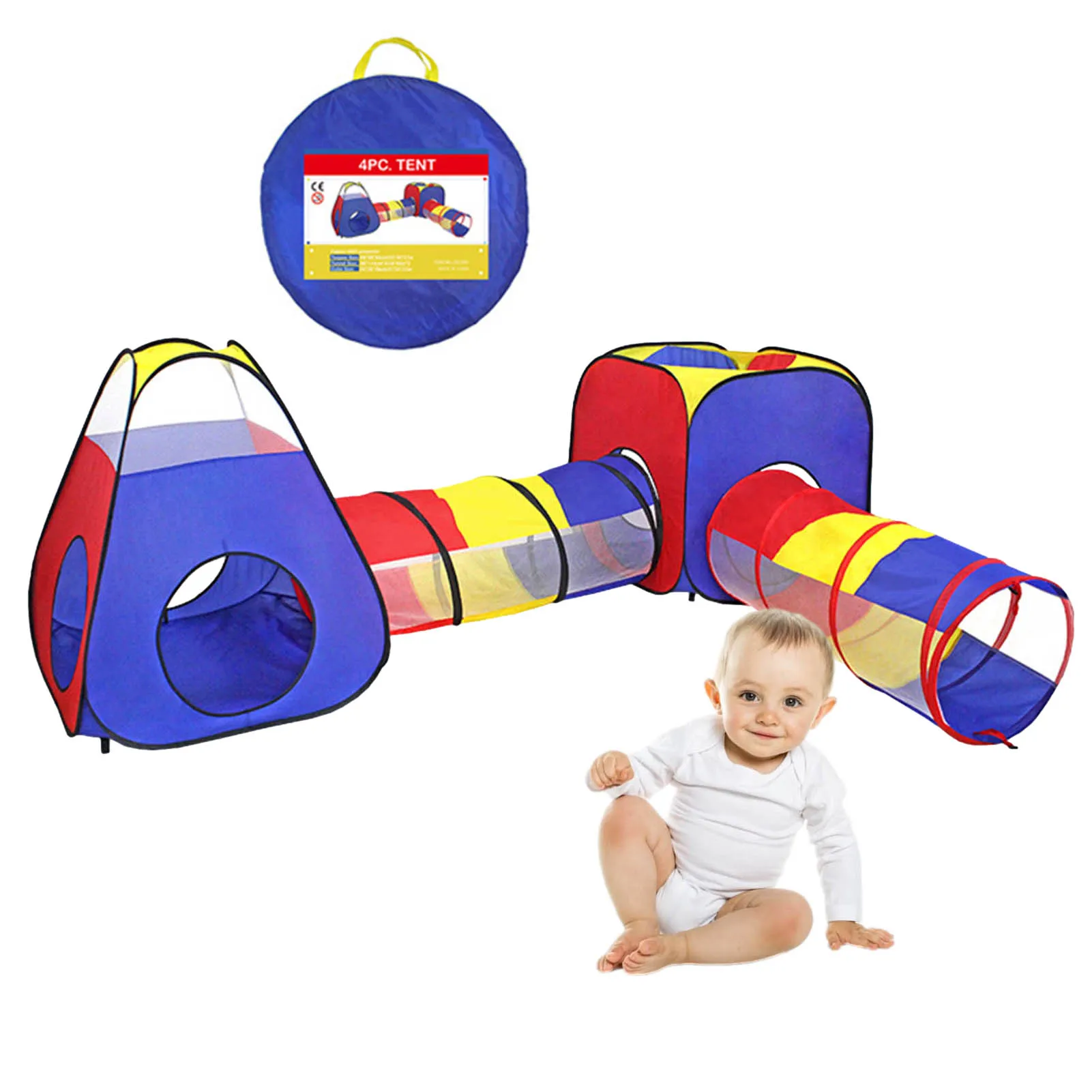 

Палатка детская 3 в 1, портативный туннель для ползания, держатель для бассейна, комнатного шара