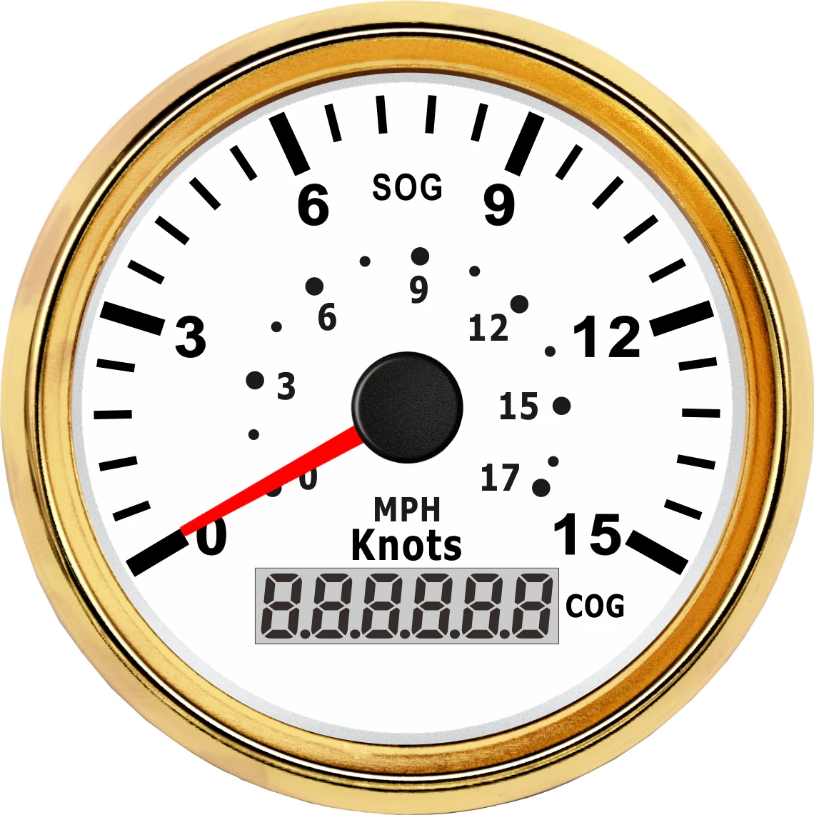 85 мм gps скоростной метр мотоцикл 15 узлов 0-17 MPH Универсальный лодочный Автомобильный датчик скорости 9-32 В для морских транспортных средств 9-32 В приборная панель - Цвет: white gold-15Knots