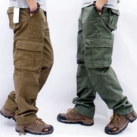 mens cargo pants casual multi pockets military tactical pants male outwear loose straight slacks long trousers plus size 44
