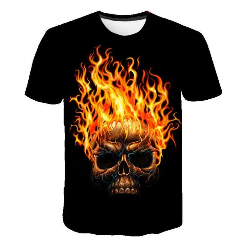 Футболка с коротким рукавом 3D принт черепом футболка для мужчин удобный дышащий