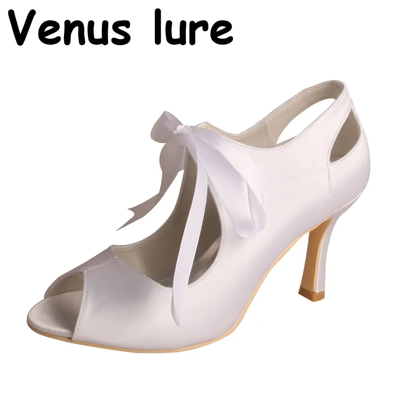 Женские атласные туфли лодочки Wedopus Туфли Мэри Джейн с открытым носком свадебные