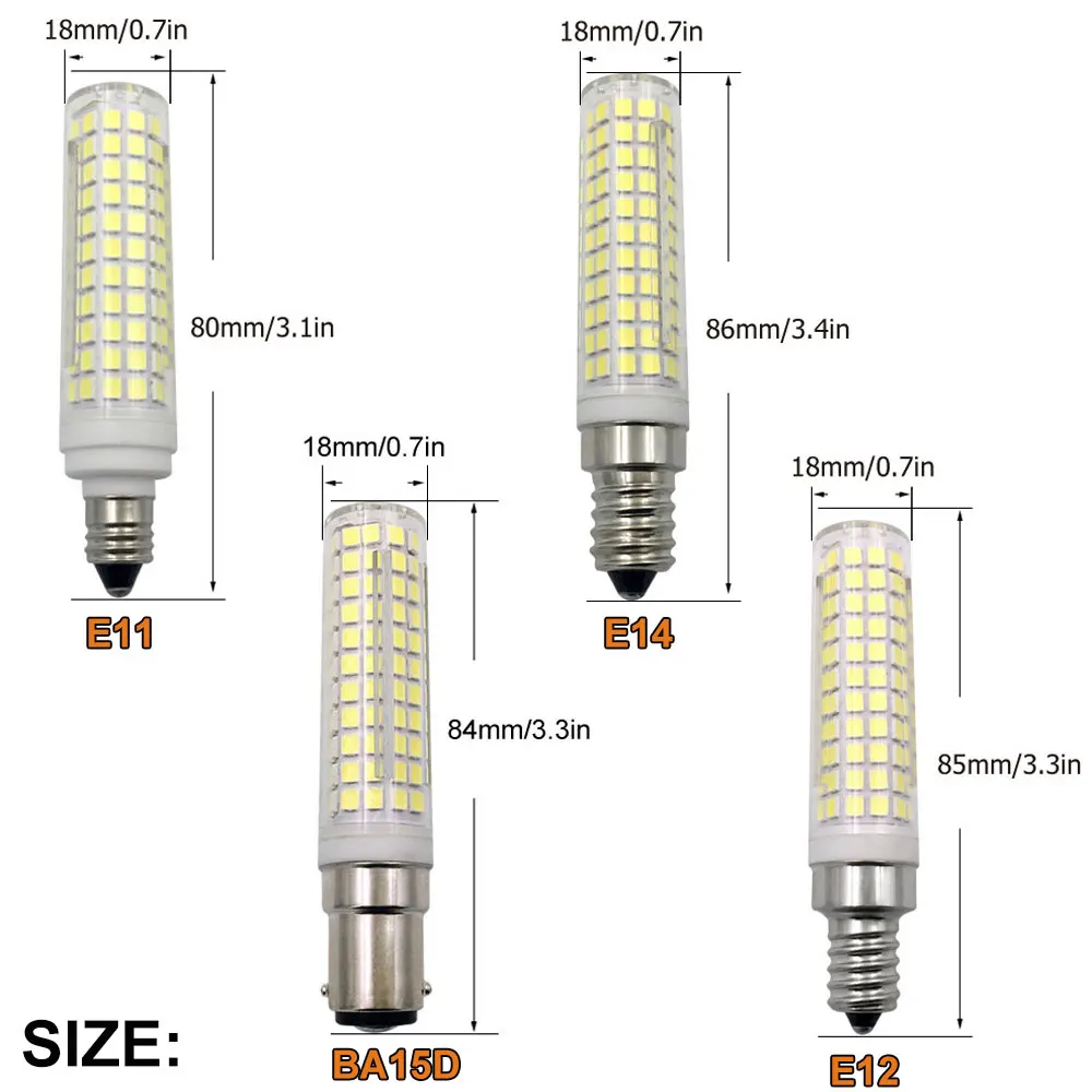 Затемнения светодиодный Лампа 15 Вт BA15D E11 E12 E14 136 s SMD 2835 Кукуруза лампы заменить 100