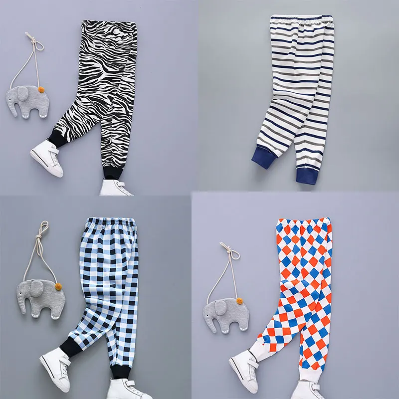 Классические летние леггинсы в полоску с принтом для маленьких детей штаны