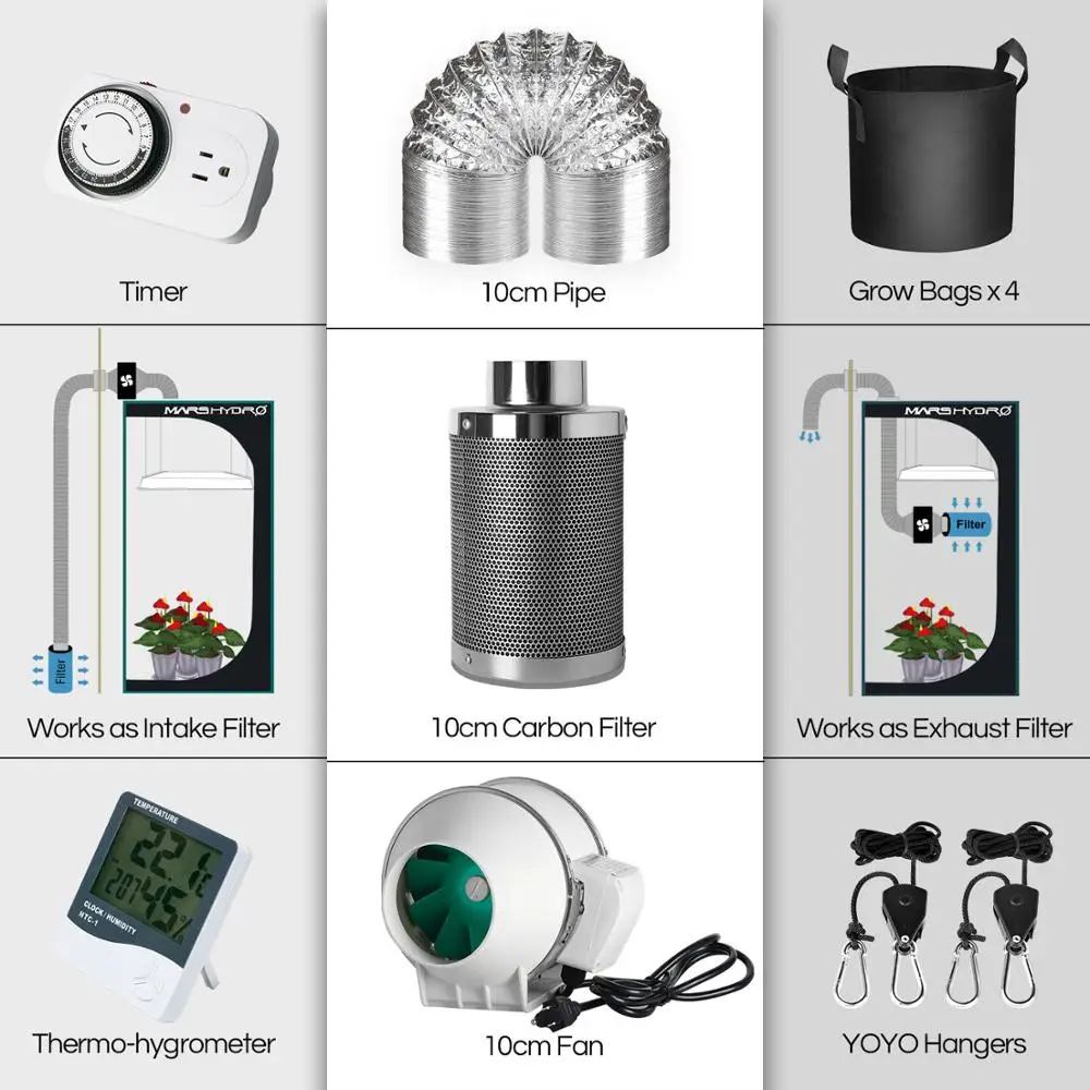 Набор для выращивания растений Mars Hydro TS тент полного спектра в помещении 1000