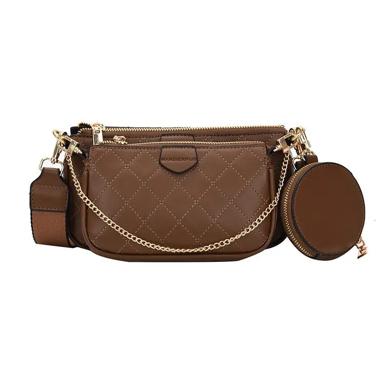 

Mahjong bag three-in-one women's bag 2021 new spring and summer fashion small breeze rhombic bag messenger bag women