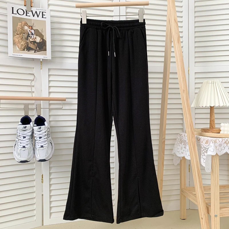 

Micro Horn Drape Split Wide Leg Pants Straight Pants Casual Pants Mopping Pants Women 2021 Summer New Fashion All-match